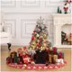 thumbnail image 4 of 3 - ft artificial christmas tree con square base, 78 LED lights, red berry decorations: easy installation para holidays, 4 of 6