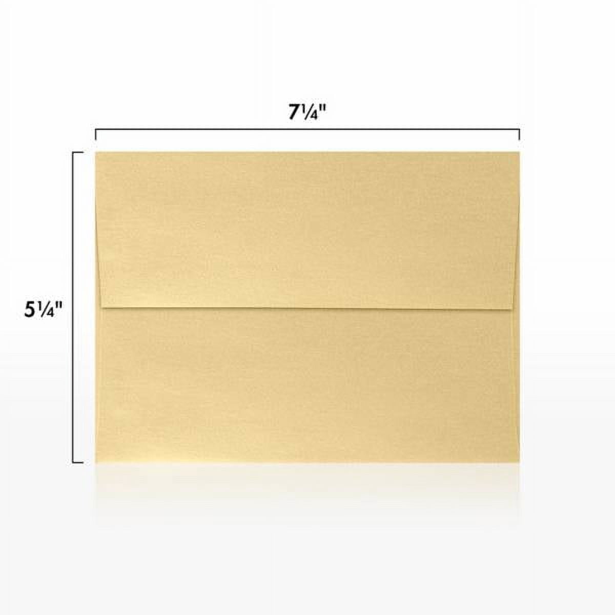 LUXPaper A7 Invitation Envelopes, 5 1/4 x 7 1/4, Blonde Gold Metallic, 50/Pack