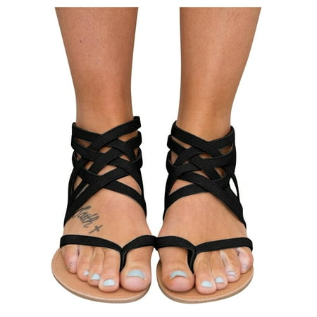 

NECHOLOGY Women Bow Sandals Flat Open Women’s Toe Shoes Zipper Summer Sandals Fashion Breathable Beach Women s Wide Womens Sandals Black 9