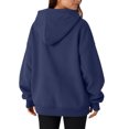 thumbnail image 7 of Womens Oversized Hoodies V Neck Sweatshirts Long Sleeve Pullover Loose Clothes 2025 Fall Trendy Tops Navy 2XL, 7 of 7