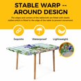 thumbnail image 4 of Spring Easter Table Cloths for 4 Foot Rectangle Tables, Purple Floral Summer Botanical Teal Plaid Patio Waterproof Elastic Fitted Tablecloths, Washable Rectangular Table Cover for Camping, 4 of 8