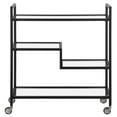thumbnail image 5 of Evelyn&Zoe Lovett 33" Wide Rectangular Bar Cart with Glass Shelves, Blackened Bronze, 5 of 5