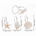 thumbnail image 3 of HOMEIORA 12 Pack Starfish Seashell Conch Style Shower Curtain Hooks Rust Proof Rings Bathroom Hangers Resin Decorative Shower Curtain Hook - Beige, 3 of 6