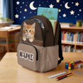 thumbnail image 4 of Xixirimido Custom Name 17" Multi Pockets Kids Backpack for Boys Lightweight School Bag Girls Cat Brown Print Large Bookbag for Elementary Middle High School Students, 4 of 8
