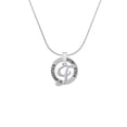 thumbnail image 2 of Delight Jewelry Silvertone Small Gelato Script Initial - F - Gymnastics Ring Charm Necklace, 18", 2 of 4