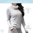 thumbnail image 2 of Hello Mello CuddleBlend Lounge Top Long Sleeve Relaxed Fit Turtleneck, Gray Small (Women's), 2 of 7