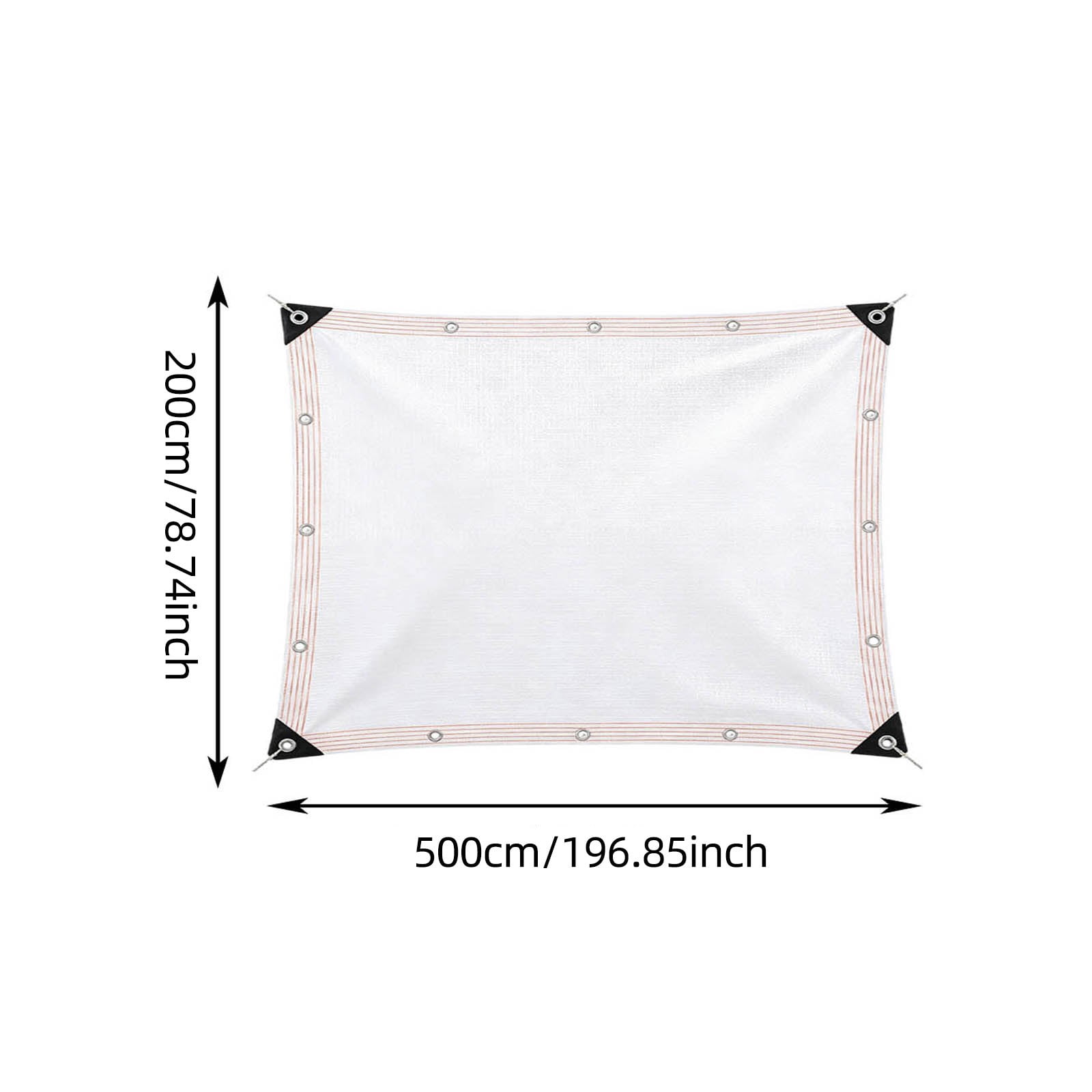 50% White Shade Cloth with Grommets, HDPE Shade Net for Garden, Greenhouse Mesh Tarp Water Permeable, Sunblock Cover for Patio Vegetable Bed Dog Kennel Coop(6x16ft)