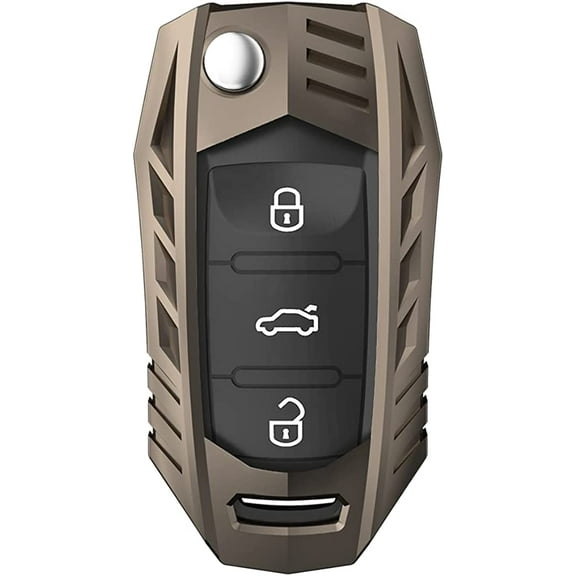 For VW Flip Key Fob Cover,for VW Beetle Passat Tiguan Touran Jetta MK1-MK6 Golf GTI Metal Accessories Key Fob with Keychain