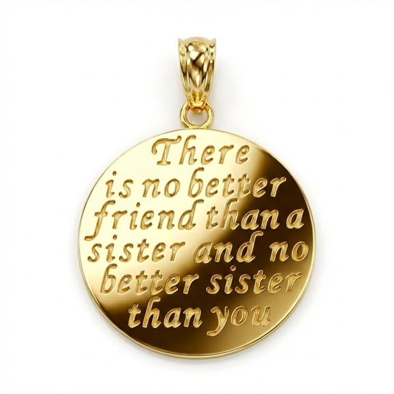 Charm America - Gold Best Sister Charm - 10 Karat Solid Gold