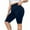 Blue, variant on YYDGH Plus Size Short Leggings for Women Sport Capris Knee Length Leggings Yoga Workout Gym Mid Thigh Shorts Under Dress