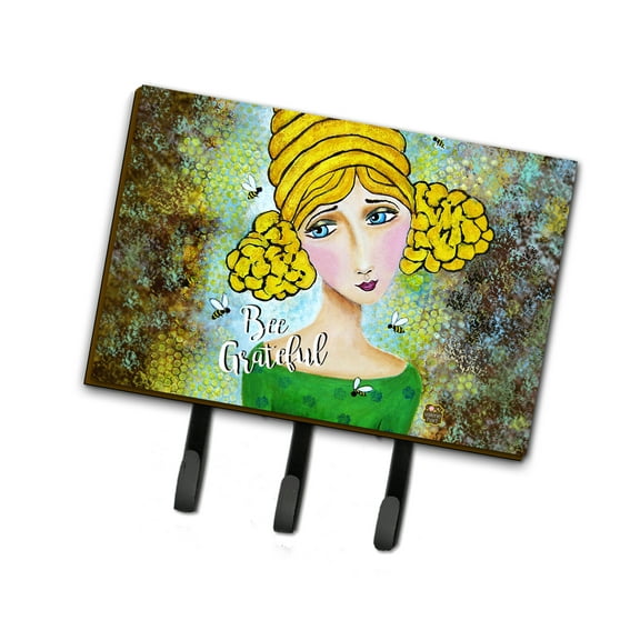 Bee Grateful Girl with Beehive Leash or Key Holder