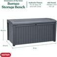 thumbnail image 2 of Open Box Keter Borneo Outdoor Storage Bin for Patio Furniture, 110 Gal, Grey, 2 of 12