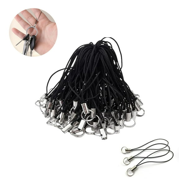 Clasp Lariat Lanyard Cord String,100Pack of Reusable Lanyard Straps,QZS 2x0.31In Durable Keychain Accessories for Indoor and Outdoor