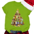 thumbnail image 4 of MPWEGNP Hauts de Noël pour Femmes Arbre Col Rond T-Shirt Imprimé Manches Courtes Vert Menthe 3TG, 4 of 5