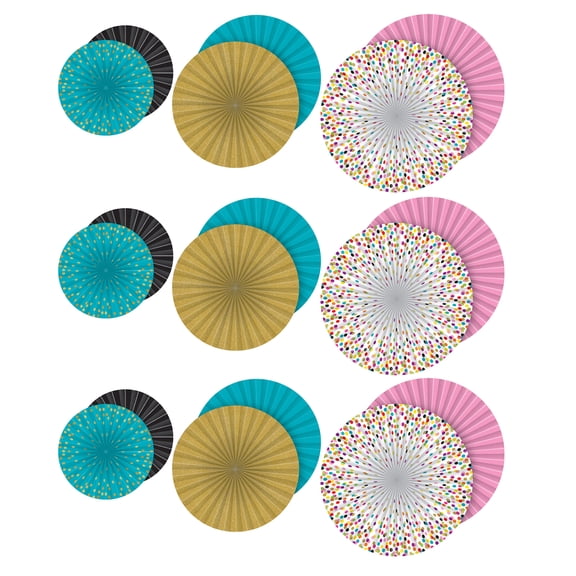 Teacher Created Resources Multi-color Back-To-School Round Shaped Paper Confetti Hanging Pom Poms, 9 Count