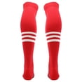 thumbnail image 2 of TCK Dugout Over-the-Knee Performance Socks - Scarlet/White, Medium, 2 of 2