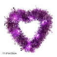 thumbnail image 3 of dajkiuy 2Pcs Valentines Day Wreath for Front Door, 12 Inch Heart Shaped Wreath with Light, Valentines Tinsel Garland Decoration for Door Wall Window Party Decor, 3 of 11