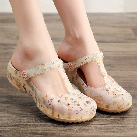 

Slippers Women s Slippers Baotou Cave Shoes Garden Indoor and Outdoor Beach Jelly Sandals Flat Non-Slip Holiday Sandals