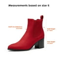 thumbnail image 3 of DREAM PAIRS Women's Retro Elastic Chelsea Ankle Boots Fashion Low Chunky Block Heel Pointed Toe Fall Heeled Booties Shoes, 3 of 5
