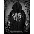 thumbnail image 2 of Unisex Y2K Zip Up Hoodie Oversized Gothic Punk Hooded Sweatshirt Casual Grunge Sweatjacket Emo Alternative Clothes, 2 of 4