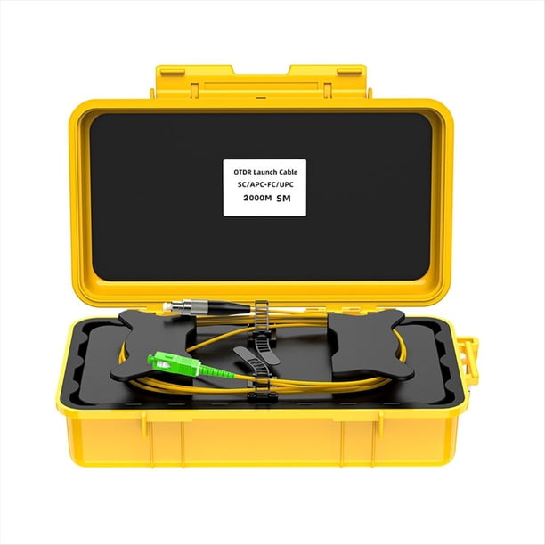 Eliminador de Zona Muerta OTDR, Anillos de Fibra, Caja de Cable de Lanzamiento OTDR de Fibra Óptica de 2 Km SC/-FC/UPC