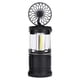 thumbnail image 2 of Linterna LED para acampar con ventilador incorporado | Luz portátil plegable para exteriores, emergencias, cortes de energía, patios, picnics | 360° Brillante No Deslumbrante | Negro | 8.7x14.1cm, 2 of 7