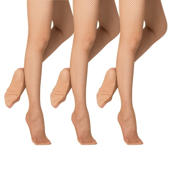Sansha Pack of 3 tights fishnet with gusset T98 Light toast S-M