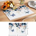 thumbnail image 6 of Navy Blue Spring Floral Placemats Set of 6 Farmhouse Butterfly Watercolor Place Mats Indoor Wipeable Table Mats Washable Cloth Dining Table Placemats for Kitchen Holiday Party Home Decor 13x19 Inch, 6 of 9