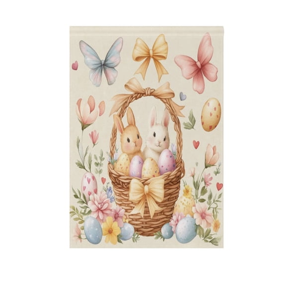 Watercolor Easter Clipart Garden Flag Double Sided Outdoor Banners Yard Flags for Garden Home Holiday Decorations