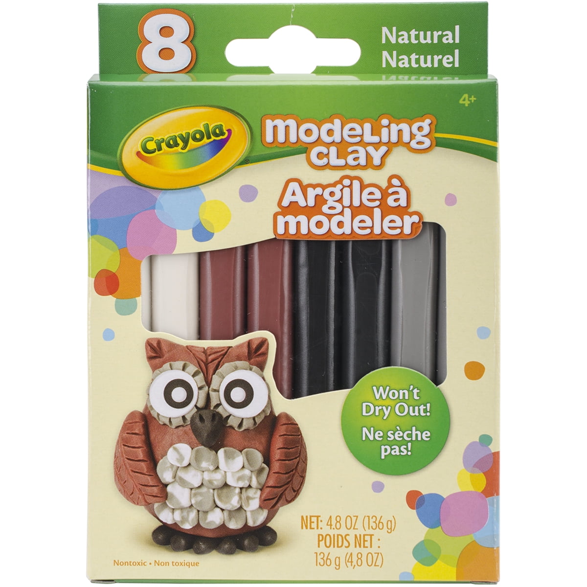 Crayola Modeling Clay 6 Oz, Natural, 8 Packs