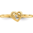 thumbnail image 4 of 14K Yellow Gold A Diamond Heart Ring (Size 6) Made In United States y4185a, 4 of 5