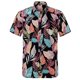 thumbnail image 3 of Camisa con estampado 3D de flores y hojas para hombre, estilo informal, estilo Harajuku, de verano, de manga corta, estilo hawaiano, con solapa, estilo Aloha, 3 of 5