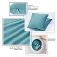thumbnail image 4 of Nestl Velvet Throw Pillow Covers Solid Square Soft Decorative Pillow Cover for Sofa, 18" x 18", Beach Blue, Pack of 2, 4 of 8