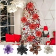 thumbnail image 4 of RBCKVXZ 12Pcs 15cm/5.9" Christmas Flowers with Clips Glitter Christmas Tree Ornaments for Xmas Wedding Party Wreath Decoration, 4 of 4