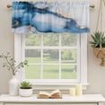 thumbnail image 3 of 2 Pack Valances for Windows, Blue Marble Window Valances for Living Room/Bedroom/Bathroom, Modern Gray Golden Abstract Gradient Art Light Filtering Kitchen Curtain Valance 42"W x12" L, 3 of 9