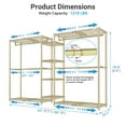 thumbnail image 5 of VIPEK X3 Heavy Duty Expandable Garment Rack, 1210LB Capacity Adjustable Closet System with 4 Shelves & Rods (5'2"-8' Width), Freestanding Wardrobe, Gold, 5 of 8