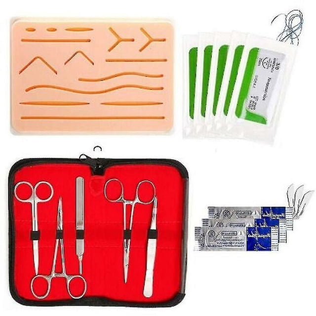 Kit de sutura todo incluido para desarrollar y perfeccionar técnicas de sutura.