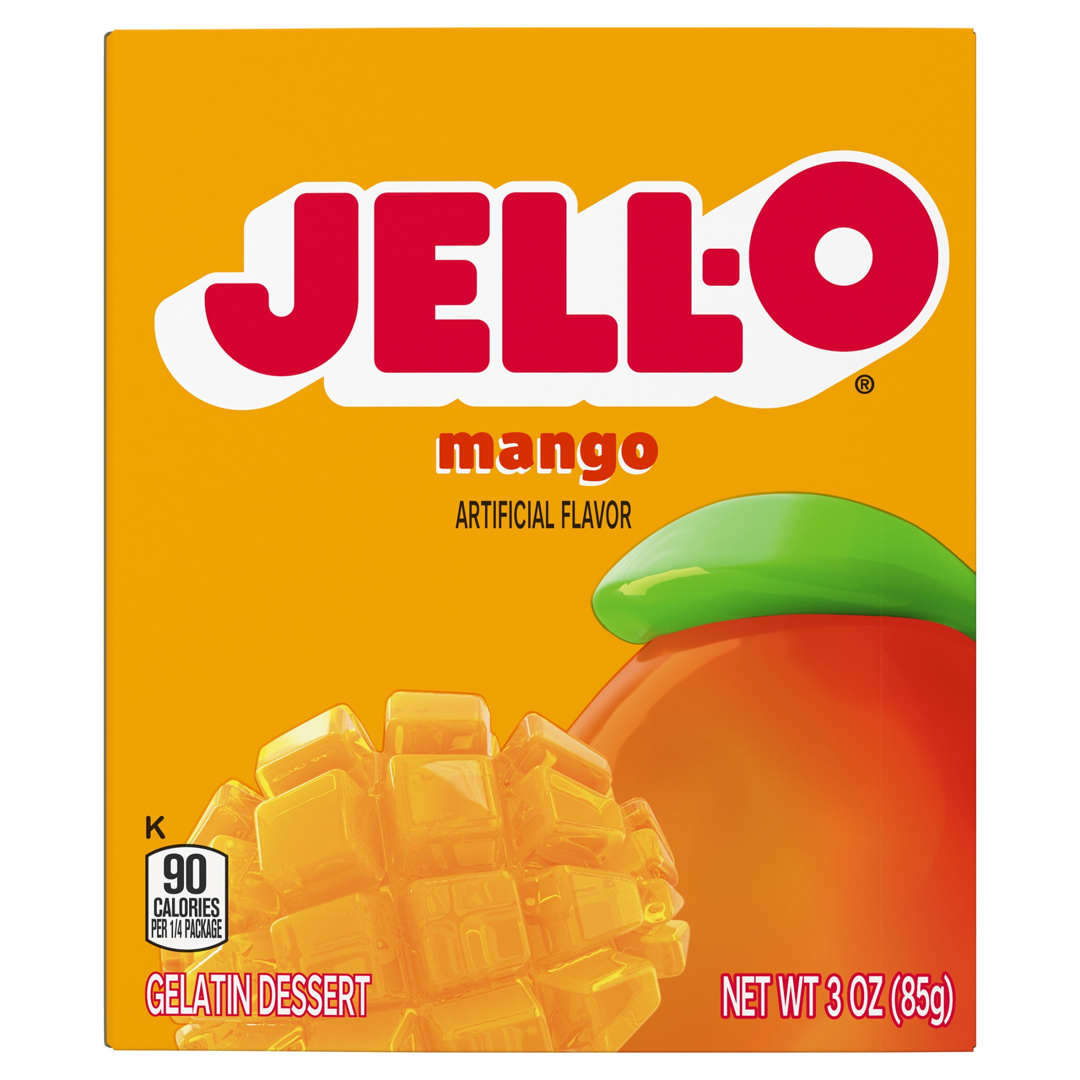 Jell-O Mango Artificially Flavored Gelatin Dessert Mix, 3 oz Box