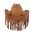 thumbnail image 2 of CTM  Studded Fringe Western Cowboy Hat (Women), 2 of 5