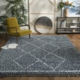 thumbnail image 3 of SAFAVIEH Pro Lux Akilah Geometric Shag Area Rug, Blue/Creme, 8' x 10', 3 of 9