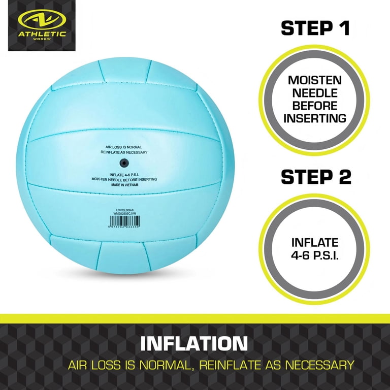 Athletic Works Size 5 Soft Volleyball Blue for Indoor Practice and