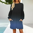 thumbnail image 3 of Iyufng Dresses for Women Plus Size on Womens Dresses Long Sleeve,Round-neck Fashion Print High Waist Mid-Calf Casual Mini Dresses,Fall Dresses for Women 2024, 3 of 5
