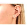 thumbnail image 2 of Cat Stud Earrings for Her White Diamond 14K Rose Gold Plated 925 Sterling Silver Gift For Women, 2 of 3