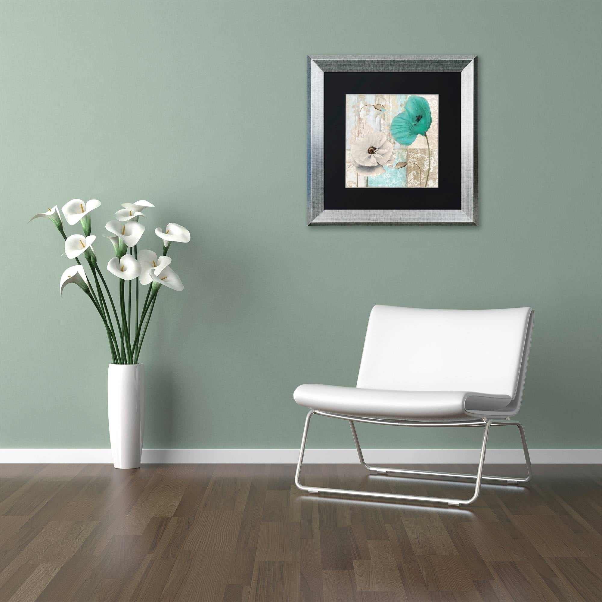 Trademark Fine Art "Beach Poppies III" Canvas Art by Color Bakery Black Matte, Silver Frame
