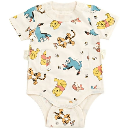 

Disney Winnie the Pooh Piglet Tigger Eeyore Infant Baby Boys G-Tube Adaptive Bodysuit White 12-18 Months