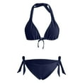 thumbnail image 6 of ANINEO Women Solid Color Bikini Sets Summer Beach Comfort Swimwear, 6 of 6