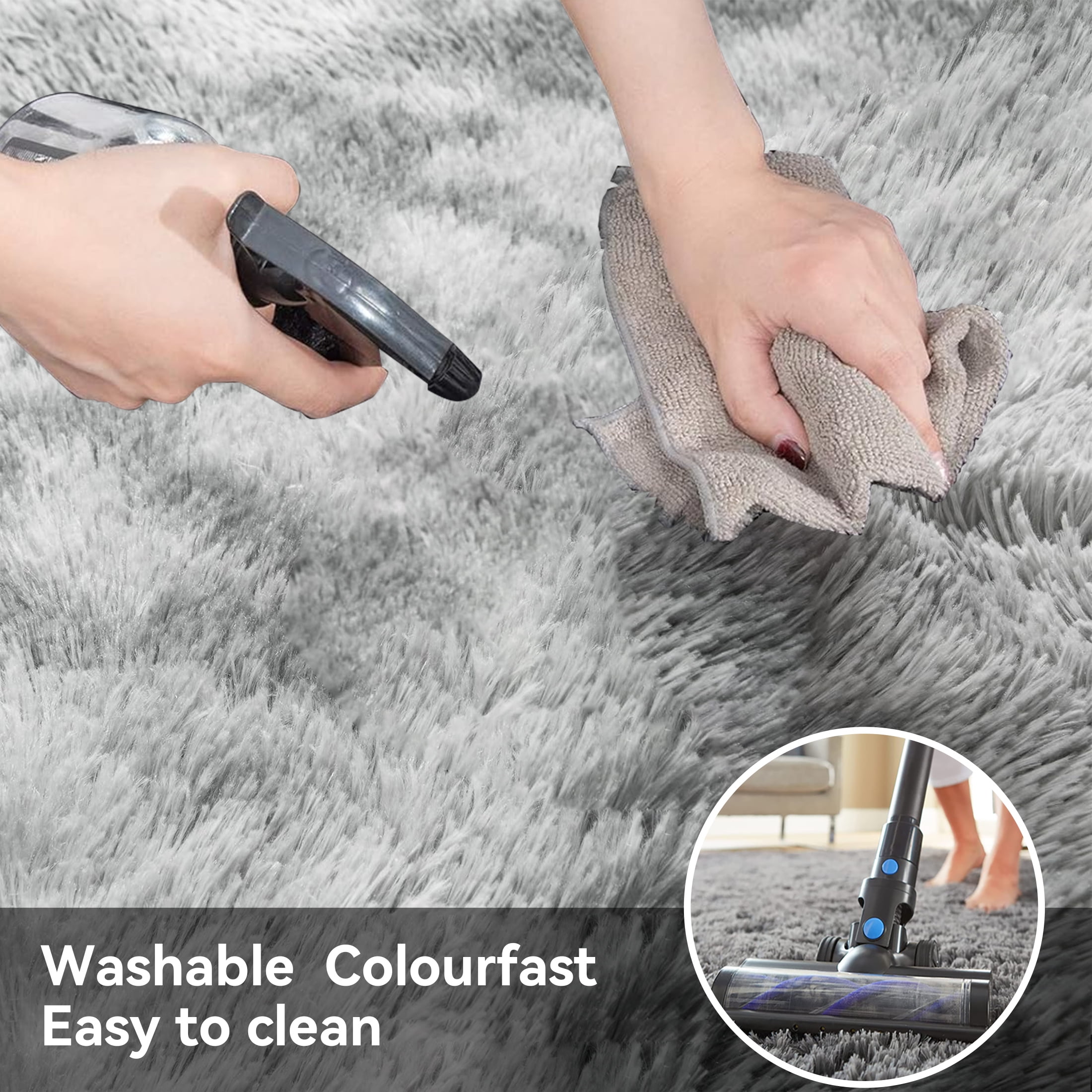 HIOHA 9'x6' Area Rugs for Living Room Large Soft Carpets for Bedroom Office, Machine Washable Modern Dining Room Non-Slip Traditional Plush Rugs