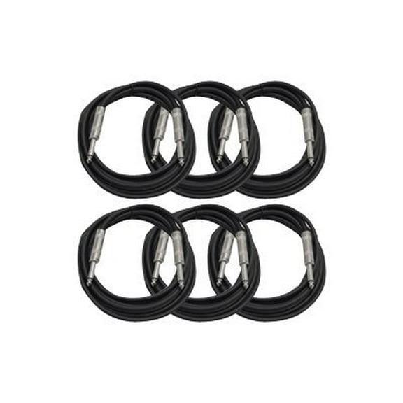 Seismic Audio SASTSX-10 - Audio cable - mono jack male to mono jack male - 3 m - shielded - black (pack of 6)