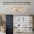 thumbnail image 7 of 39.4'' Modern Flush Mount Ceiling Fan with Lights and Remote, Large Low Profile Bladeless Ceiling Fan, 6 Speeds Reversible DC Motor, Dimmable LED 3-Color Change for Living Room Bedroom, White, 7 of 7