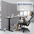 thumbnail image 4 of Freestanding 72 x 66 inch Privacy Panel, Cubicle Divider, Acoustic Wall Partition, x3 24 inch Panels, Gray, 4 of 6